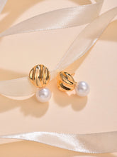 Gold Studs with Pearl Drop